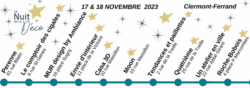 parcours nuit de la déco Clermont-Ferrand 2023